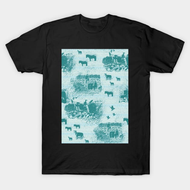 Gaddering Da Peats - Turquoise T-Shirt by Juliewdesigns